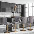Contemporary Adjustable Thick Upholstered Swivel Counter Bar Stools