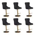 Contemporary Adjustable Thick Upholstered Swivel Counter Bar Stools