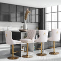 Contemporary Adjustable Thick Upholstered Swivel Counter Bar Stools