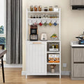 Moasis 6-Tier Kitchen Baker's Rack with Storage Shelves and Trash Can Cabinet Organizer