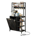 Moasis 6-Tier Kitchen Baker's Rack with Storage Shelves and Trash Can Cabinet Organizer