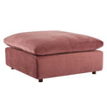 Commix Overstuffed Velvet Ottoman with Down Fill for Enhanced Comfort