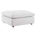 Commix Overstuffed Velvet Ottoman with Down Fill for Enhanced Comfort