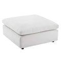 Commix Overstuffed Velvet Ottoman with Down Fill for Enhanced Comfort