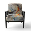 Designart Marble Serenity Gray Watercolor Waves Upholstered Accent Chair with Abstract Shapes