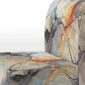 Designart Marble Serenity Gray Watercolor Waves Upholstered Accent Chair with Abstract Shapes