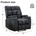 Manual Rocking Recliner Chair Featuring Massage Function and Cup Holders