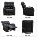 Manual Rocking Recliner Chair Featuring Massage Function and Cup Holders