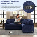 L-Shaped Pull-Out Sleeper Sofa with Wheels, USB Charging Ports, and Power Outlets