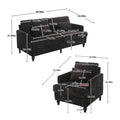HOMEFUN Chenille Upholstered Loveseat and Armchair Set with Wooden Frame for Living Room