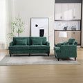 HOMEFUN Chenille Upholstered Loveseat and Armchair Set with Wooden Frame for Living Room