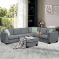 Versatile Reversible Sectional Sofa with Ottoman - Flexible Combination Module