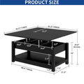 Moasis Farmhouse Lift-Top Coffee Table with Expandable Surface, Hidden Storage, and Shelf for Living Room