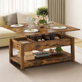 Moasis Farmhouse Lift-Top Coffee Table with Expandable Surface, Hidden Storage, and Shelf for Living Room