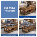 Moasis Farmhouse Lift-Top Coffee Table with Expandable Surface, Hidden Storage, and Shelf for Living Room