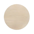 Round Oak White and Black Side Table with Metal Base