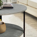 Two-Tier Round Coffee Table with Storage