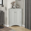 Freestanding Corner Triangle Bathroom Storage Cabinet with Adjustable Shelves - Versatile Accent Cabinet for Living Room