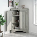 Freestanding Corner Triangle Bathroom Storage Cabinet with Adjustable Shelves - Versatile Accent Cabinet for Living Room