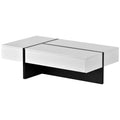 Contemporary Rectangular Coffee Table for Living Room - High Gloss Finish Cocktail Table, Ideal Centerpiece for Sofas