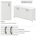 Large 4-Door Sideboard Buffet with Adjustable Shelves for Ample Storage