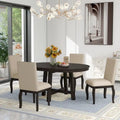 5-Piece Round Extendable Dining Set with Chairs