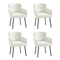 Set of 4 Amos Modern Boucle Dining Chairs with Adjustable Feet by HULALA HOME
