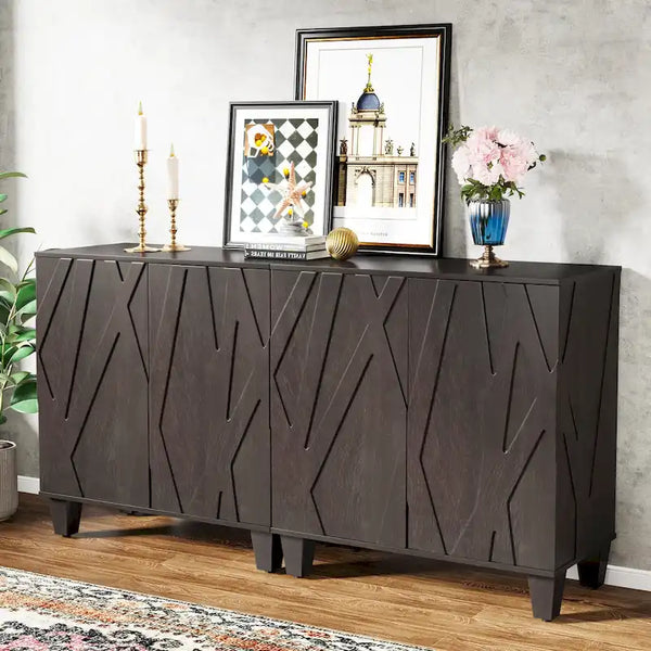 55-Inch Wooden Buffet Cabinet with Adjustable Shelf
