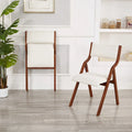 Set of 2 Upholstered Folding Dining Chairs - Space-Saving Wooden Design