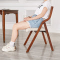 Set of 2 Upholstered Folding Dining Chairs - Space-Saving Wooden Design