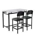 3-Piece Kitchen Table Set: Dining Table with 2 Chairs - Ideal for Small Spaces, Breakfast Nook, or Pub Use