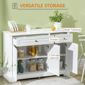 Modern Sideboard Buffet Cabinet with 2 Drawers and Adjustable Shelves - Ideal Coffee Bar Storage