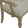 Set of 2 Magnolia Manor Weathered Bisque Upholstered Arm Chairs with Splat Back Design
