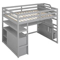 Merax Loft Bed with Integrated Desk and Storage Shelves