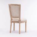 Set of 2 Antique Rattan-Back Dining Chairs with Solid Wood Frame