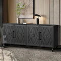 Large Floral Carved Storage Cabinet - Sideboard Buffet