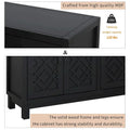 Spacious 4-Door Sideboard Buffet Cabinet with Pull Ring Handles