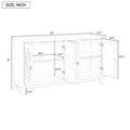Spacious 4-Door Sideboard Buffet Cabinet with Pull Ring Handles