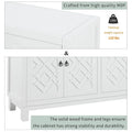 Spacious 4-Door Sideboard Buffet Cabinet with Pull Ring Handles