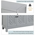 Spacious 4-Door Sideboard Buffet Cabinet with Pull Ring Handles