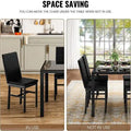 Grondin Contemporary 5-Piece Dining Set with Tempered Glass Table and 4 Diamond-Stitched PU Leather Chairs