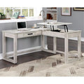 Lemper Antique White Wood Lift-Top Corner Desk with USB Port - Farmhouse Style by Furniture of America