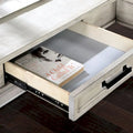 Lemper Antique White Wood Lift-Top Corner Desk with USB Port - Farmhouse Style by Furniture of America