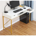 JJS 48" Contemporary Writing Desk with Drawers - Spacious Home Office Computer Workstation with Storage