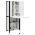 Versatile Craft Armoire with Foldable Desktop for Sewing and Home Office Use