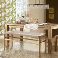 Mieres Boho-Inspired Solid Wood Bench with Woven Rope Seat - Mid-Century Modern Indoor Ottoman with Rubber Wood Legs for Home Office