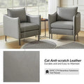 Set of 2 Christopher Modern Armchairs with Anti-Scratch Fabric and Black Metal Legs by HULALA HOME