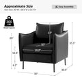Set of 2 Christopher Modern Armchairs with Anti-Scratch Fabric and Black Metal Legs by HULALA HOME