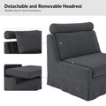 Modern 45" Anne Slipcovered Chair with Ottoman by HULALA HOME