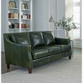 Vintage Essex Distressed Green Top Grain Leather Sofa
